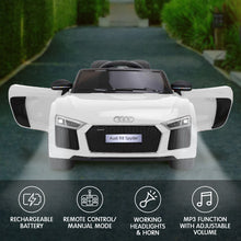 Load image into Gallery viewer, Kahuna R8 Spyder Audi Licensed Kids Electric Ride On Car Remote Control - White