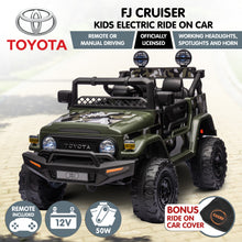 Load image into Gallery viewer, Kahuna Authorised Toyota FJ Cruiser Kids Electric Ride On Car - Green