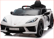 Load image into Gallery viewer, 12V Licensed V8 Corvette Battery Powered Sports Kids Ride On Car – White