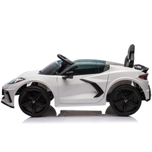 Load image into Gallery viewer, 12V Licensed V8 Corvette Battery Powered Sports Kids Ride On Car – White