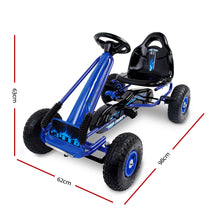 Load image into Gallery viewer, Rigo Kids Pedal Go Kart Ride On Toys Racing Car Rubber Tyre Blue
