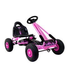 Load image into Gallery viewer, Rigo Kids Pedal Go Kart Ride On Toys Racing Car Rubber Tyre Pink
