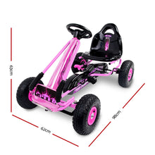 Load image into Gallery viewer, Rigo Kids Pedal Go Kart Ride On Toys Racing Car Rubber Tyre Pink
