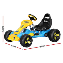 Load image into Gallery viewer, Rigo Kids Pedal Go Kart Ride On Toys Racing Car Plastic Tyre Blue

