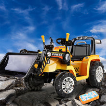 Load image into Gallery viewer, Rigo Kids Electric Ride On Car Bulldozer Digger Loader Remote 6V Yellow
