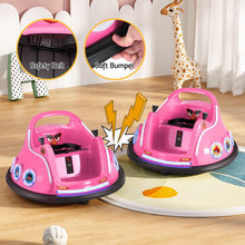 Load image into Gallery viewer, Kids Ride On Car Bumper Electric Ride On Cars Light Remote Angry Birds Sticker Pink
