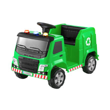 Load image into Gallery viewer, Rigo Kids Ride On Car Garbage Truck Police Light 12V Electric Toys Cars Green
