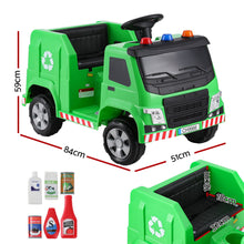 Load image into Gallery viewer, Rigo Kids Ride On Car Garbage Truck Police Light 12V Electric Toys Cars Green
