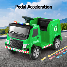 Load image into Gallery viewer, Rigo Kids Ride On Car Garbage Truck Police Light 12V Electric Toys Cars Green
