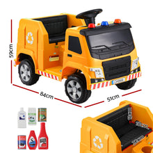 Load image into Gallery viewer, Rigo Kids Ride On Car Garbage Truck Police Light 12V Electric Toys Cars Yellow
