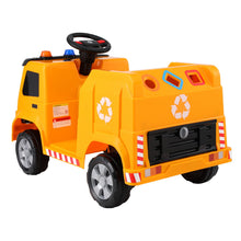 Load image into Gallery viewer, Rigo Kids Ride On Car Garbage Truck Police Light 12V Electric Toys Cars Yellow
