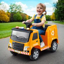 Load image into Gallery viewer, Rigo Kids Ride On Car Garbage Truck Police Light 12V Electric Toys Cars Yellow
