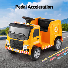 Load image into Gallery viewer, Rigo Kids Ride On Car Garbage Truck Police Light 12V Electric Toys Cars Yellow
