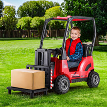 Load image into Gallery viewer, Rigo Kids Electric Ride On Car Forklift Loader Toys Cars Horn Remote 12V Red
