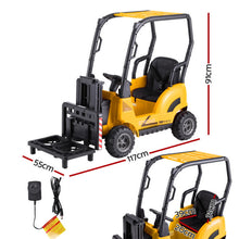 Load image into Gallery viewer, Rigo Kids Electric Ride On Car Forklift Loader Toys Cars Horn Remote 12V Yellow
