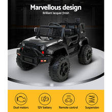 Load image into Gallery viewer, Rigo Kids Electric Ride On Car Jeep Toy Cars Remote 12V Black
