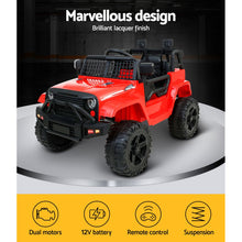 Load image into Gallery viewer, Rigo Kids Electric Ride On Car Jeep Toy Cars Remote 12V Red
