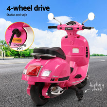 Load image into Gallery viewer, Kids Electric Ride On Car Motorcycle Motorbike Vespa Licensed GTS Pink
