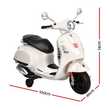 Load image into Gallery viewer, Kids Electric Ride On Car Motorcycle Motorbike Vespa Licensed GTS White
