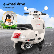 Load image into Gallery viewer, Kids Electric Ride On Car Motorcycle Motorbike Vespa Licensed GTS White
