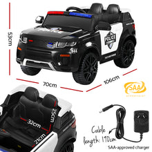 Load image into Gallery viewer, Electric Ride On Car Rigo Kids Patrol Police Ride On Cars Horn Music Remote Black
