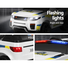 Load image into Gallery viewer, Rigo Kids Electric Ride On Patrol Police Car Horn Music Remote White
