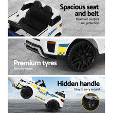 Load image into Gallery viewer, Rigo Kids Electric Ride On Patrol Police Car Horn Music Remote White
