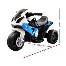 Load image into Gallery viewer, Kids Electric Ride On Car Police Motorcycle Motorbike BMW Licensed S1000RR Blue
