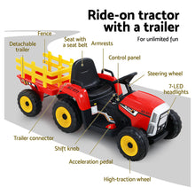 Load image into Gallery viewer, Rigo Kids Electric Ride On Car Tractor Toy Cars 12V Red
