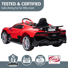 Load image into Gallery viewer, Kahuna Licensed Bugatti Divo Kids Electric Ride On Car - Red
