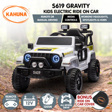 Load image into Gallery viewer, Kahuna S619 Gravity Kids Electric Ride On Car - White
