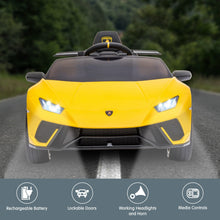 Load image into Gallery viewer, Kahuna Lamborghini Performante Kids Electric Ride On Car Remote Control - Yellow

