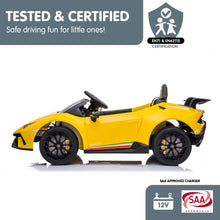 Load image into Gallery viewer, Kahuna Lamborghini Performante Kids Electric Ride On Car Remote Control - Yellow
