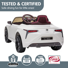 Load image into Gallery viewer, Kahuna Licensed Lexus Lc 500 Kids Electric Ride On Car - White
