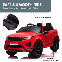 Load image into Gallery viewer, Kahuna Land Rover Licensed Kids Electric Ride On Car Remote Control - Red
