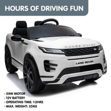Load image into Gallery viewer, Kahuna Land Rover Licensed Kids Electric Ride On Car Remote Control - White
