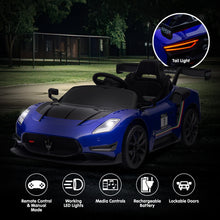 Load image into Gallery viewer, Kahuna Maserati MC20 GT2 Licensed Electric Kids Ride On Race Car Blue
