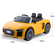 Load image into Gallery viewer, Kahuna R8 Spyder Audi Licensed Kids Electric Ride On Car Remote Control - Yellow
