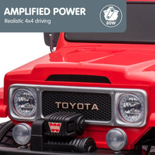 Load image into Gallery viewer, Kahuna Licensed Toyota FJ-40 Electric Kids Ride On Car by Kahuna - Red
