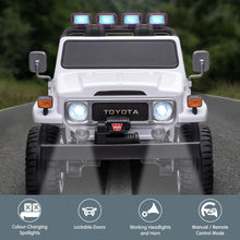 Load image into Gallery viewer, Kahuna Licensed Toyota FJ-40 Kids Ride On Electric Toy Car 80W - White
