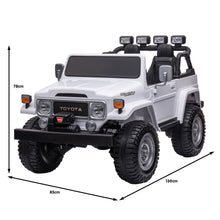 Load image into Gallery viewer, Kahuna Licensed Toyota FJ-40 Kids Ride On Electric Toy Car 80W - White
