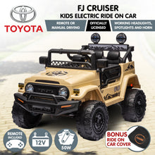 Load image into Gallery viewer, Kahuna Authorised Toyota Fj Cruiser Kids Electric Ride On Car - Khaki
