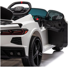 Load image into Gallery viewer, 12V Licensed V8 Corvette Battery Powered Sports Kids Ride On Car – White
