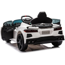 Load image into Gallery viewer, 12V Licensed V8 Corvette Battery Powered Sports Kids Ride On Car – White

