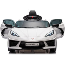 Load image into Gallery viewer, 12V Licensed V8 Corvette Battery Powered Sports Kids Ride On Car – White

