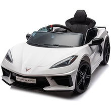 Load image into Gallery viewer, 12V Licensed V8 Corvette Battery Powered Sports Kids Ride On Car – White
